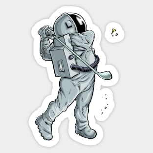 Golfing Astronaut Sticker